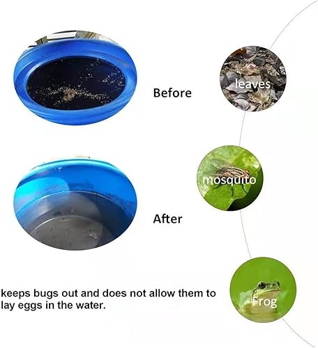 Miniatura 4 de TOPINCN Cubierta de red de barril de lluvia de malla de malla de hoja de hoja de lluvia cubo de poliéster con cordón cubierta de poliéster para