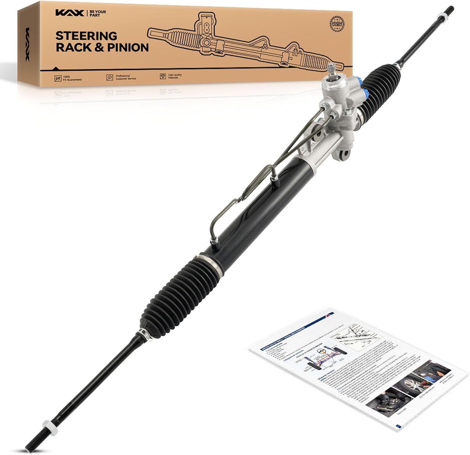 KAX Hydraulic Power Steering Rack and Pinion Assembly with Inner Tie Rods