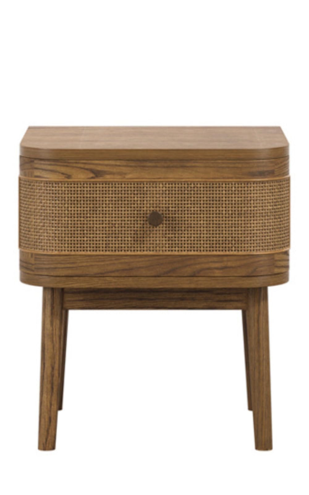 Table de chevet bois fumé design Callie avec rangement de nuit