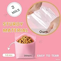 Vista 3 de Bolsa de celofán, 100 bolsas de golosinas de 6 x 10 pulgadas con lazos, bolsas de plástico transparente para embalaje, regalo, galletas, dulces