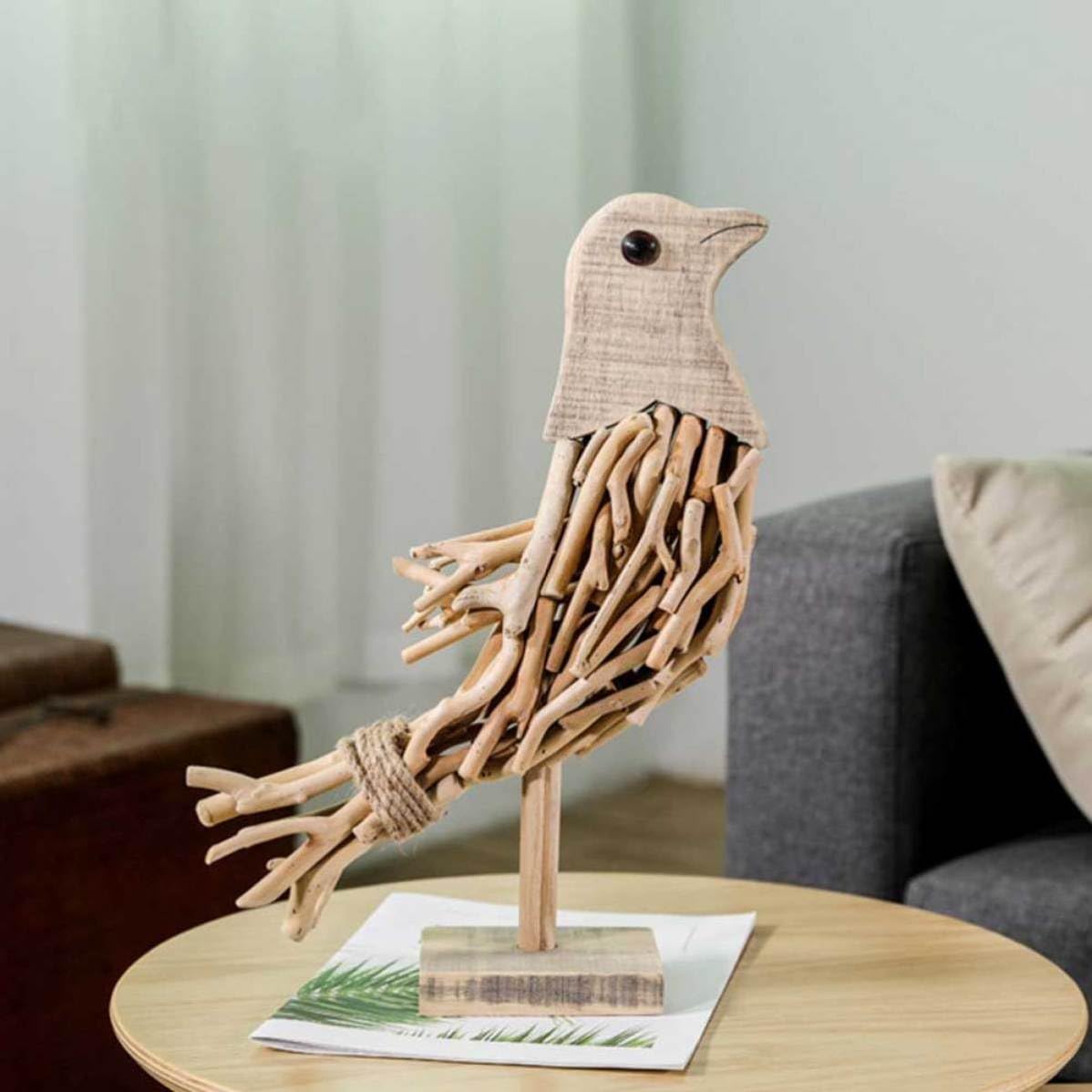 jojofuny Decorazione Creativa ed Elegante in Legno Soprammobile Artistico a Forma di Volatile per Ufficio e Decorazioni Natalizie Raffinate