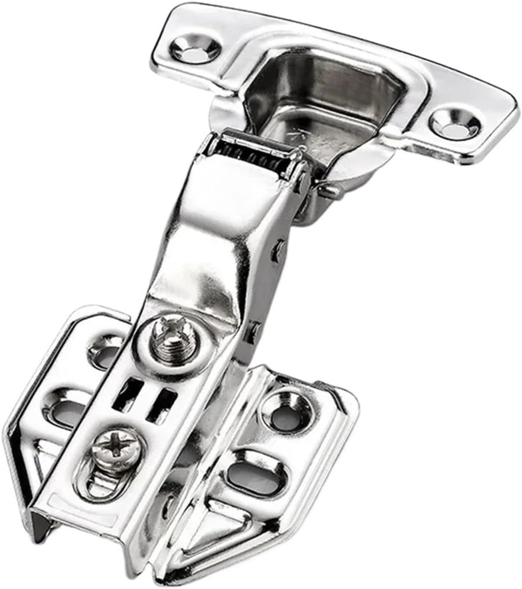 1Pcs/10Pcs 304 Stainless Steel Hydraulic Hinges Cabinet Door Spring Hinge Damper Buffer Quiet Closing Kitchen Cupboard Furniture(Big Bend (1Pcs))