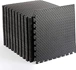 Soft Foam Exercise Floor Mats, Interlocking Puzzle EVA mat tiles For Gym, Garage, Home, Office, Workouts, Yoga, Kids Play, Weights and workout Studio - 60 x 60cm (36 Mats - 144 Sq Ft)