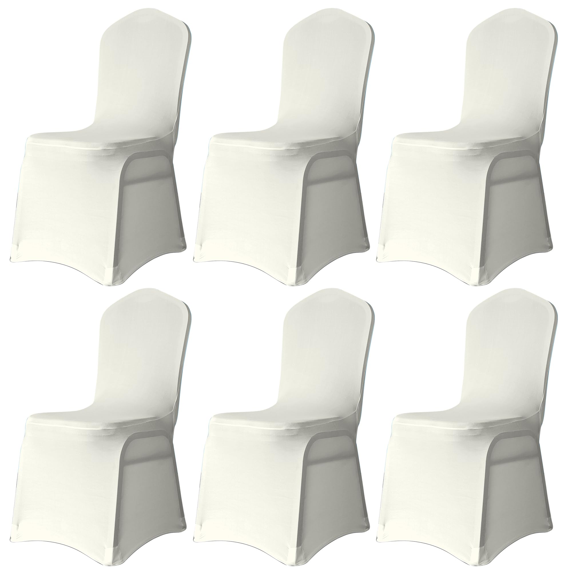 Trimming Shop Wedding Chair Covers Flat Front Design, Ivory, Pack of 6 โ image 1