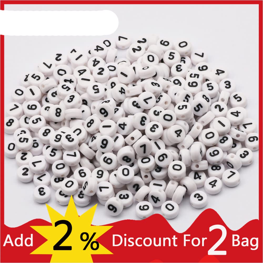 1000 Perline Con Lettere A-Z 4x7mm In Plastica Nera | Perline Per Bracciali Nome E Collane Fai Da Te