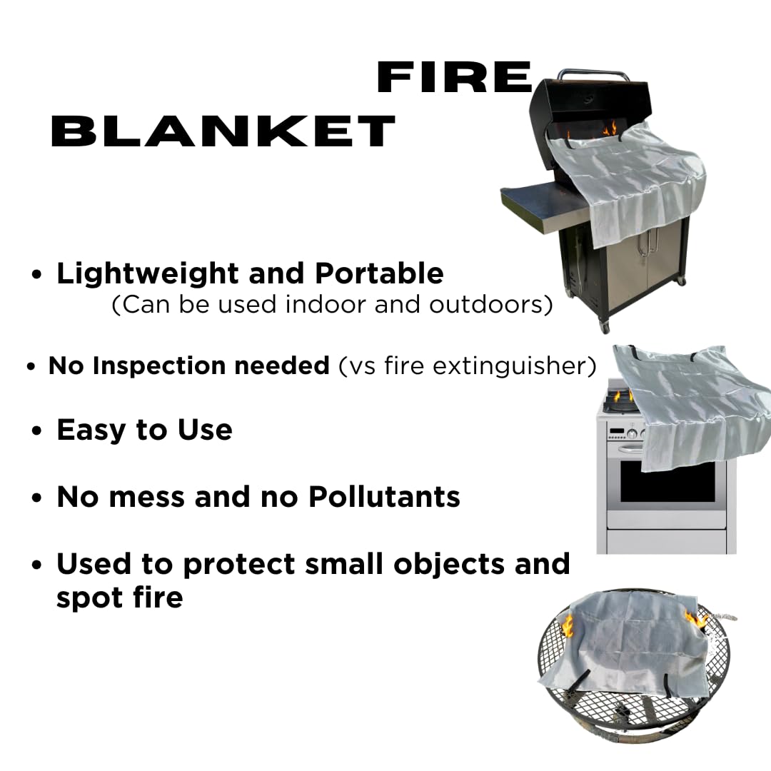 1 manta ignífuga para la seguridad del hogar, manta de emergencia contra incendios para cocina, manta ignífuga de fibra de vidrio, manta ignífuga de seguridad para el hogar, cubierta de lona