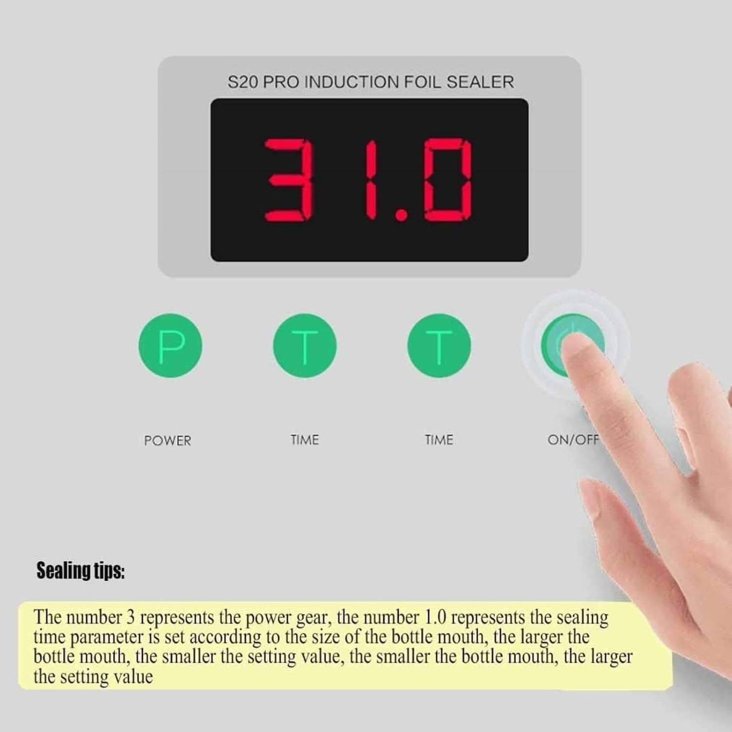 Sellador térmico manual portátil para bolsas de plástico, potencia y tiempo ajustables, longitud de sellado de 20-130 mm, máquina de sellado manual para aperitivos, dulces y alimentos, reduce el