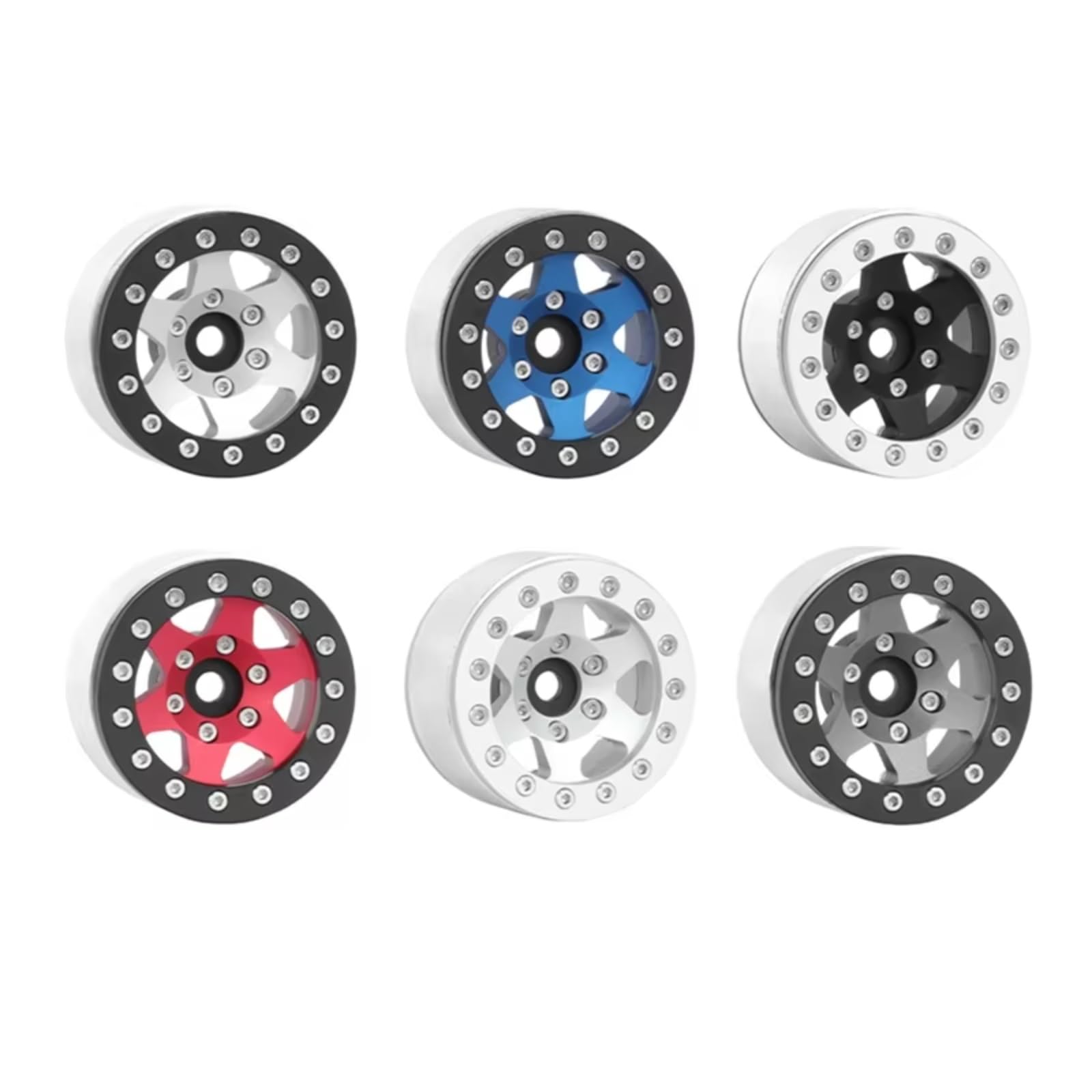 RC Pneus Jante pour JIMNY CC01 AX90069 1/10 Jante Métallique De 1,55 Pouce pour Voiture d'escalade Accessoires Et Pièces De Rechange(Silveredged)