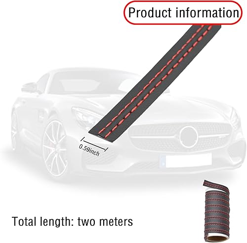 Miniatura 2 de jeseny Paquete de 1 tira de moldura interior de automóvil 66ft  66 pies línea de moldura de cuero para automóvil tiras de costura de tablero de