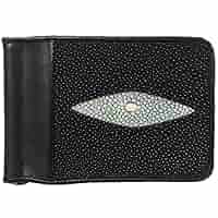 Radiant 黒 レザー マネークリップ　二つ折り財布 Radiant 黒 レザー マネークリップ 二つ折り財布