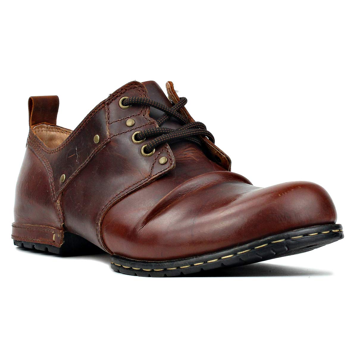 OSSTONE Herren Leder chukkastiefel Worker Biker Boots-Motorrad-Leder-Schuhe für Schnürstiefeletten Boots OS-6015-1-A-R – Amazon Angebot