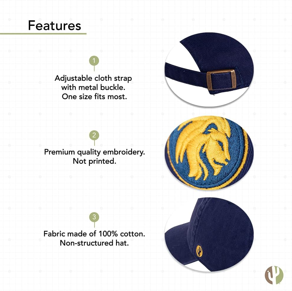 Desert Cactus Texas A&M University Commerce Baseball Hat TAMUC Lions Brimmed Embroidered Hats Cap Adjustable Cloth Strap Adult (Style A) - Image 4