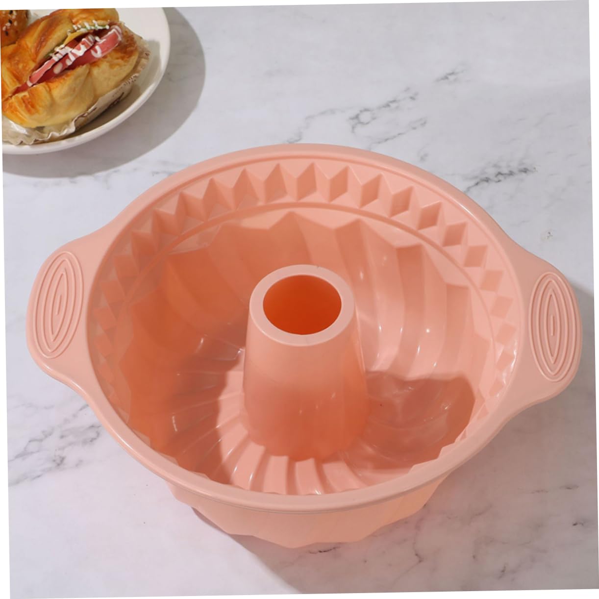 Garneck Set 3 Stampi in Silicone per Dolci, Torta Chiffon Fluted Rotondi, Antiaderenti, Grande capacità, Distribuzione Uniforme del Calore, per Feste Amici