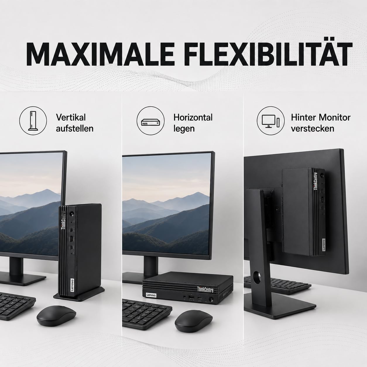 Lenovo ThinkCentre M70q Tiny Intel Core i5 10500T 256GB SSD Festplatte 16GB Speicher Windows 11 Pro Desktop Computer Mini PC (Generalüberholt)