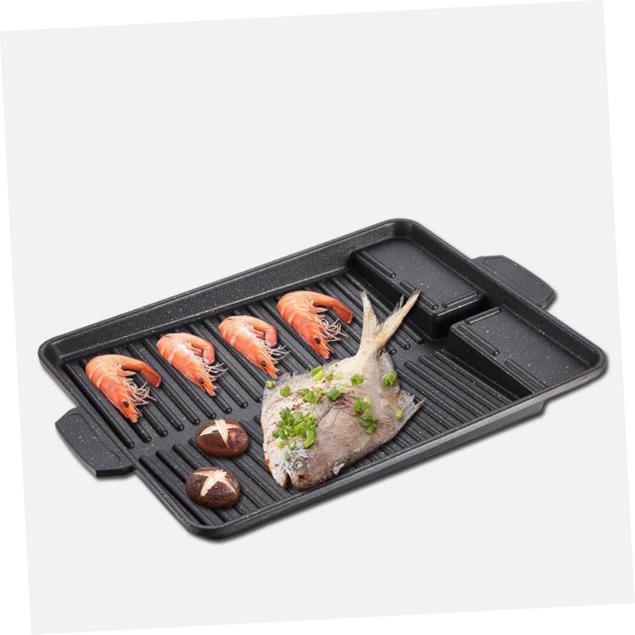 Zerodeko Teglia da Forno Rettangolare in Alluminio Nero Antiadherente Resistente al Calore per Barbecue all Aperto e Campeggio Alta Durabilità