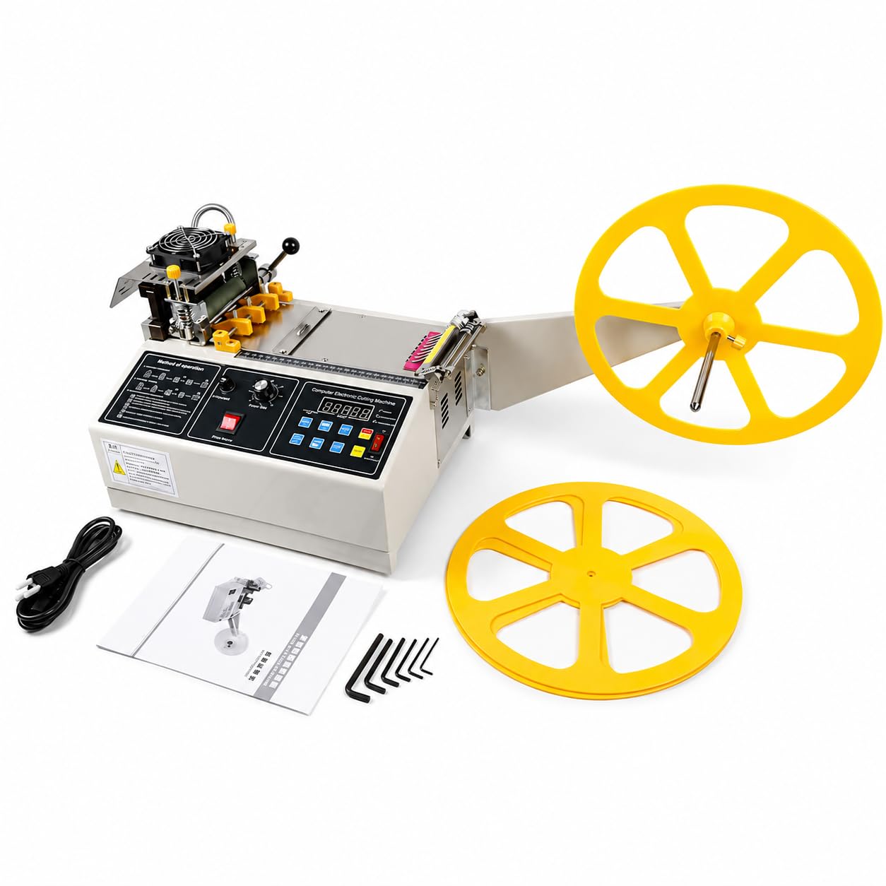 Machine de découpe automatique de courroie numérique 280 w | Coupeur Chaud Froid Couteaux Sangles Chauds 120 PCS/min Largeur 110mm | Chaud froid Machine de découpe de bande élastique adhésive