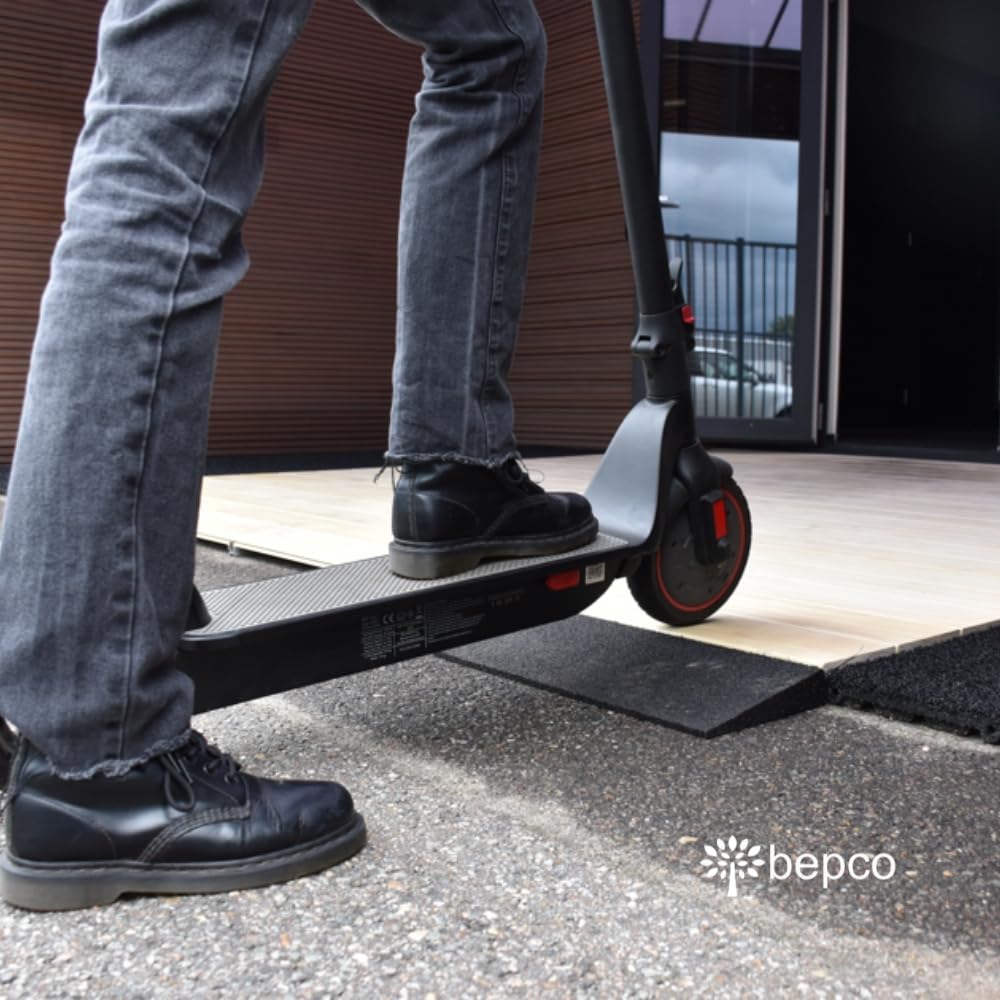 bepco Mini rampa progowa – 100 cm – rampa dla wózków inwalidzkich, rampa do brodzika prysznicowego – antypoślizgowa i odporna na warunki atmosferyczne, z granulatu gumowego pochodzącego z recyklingu