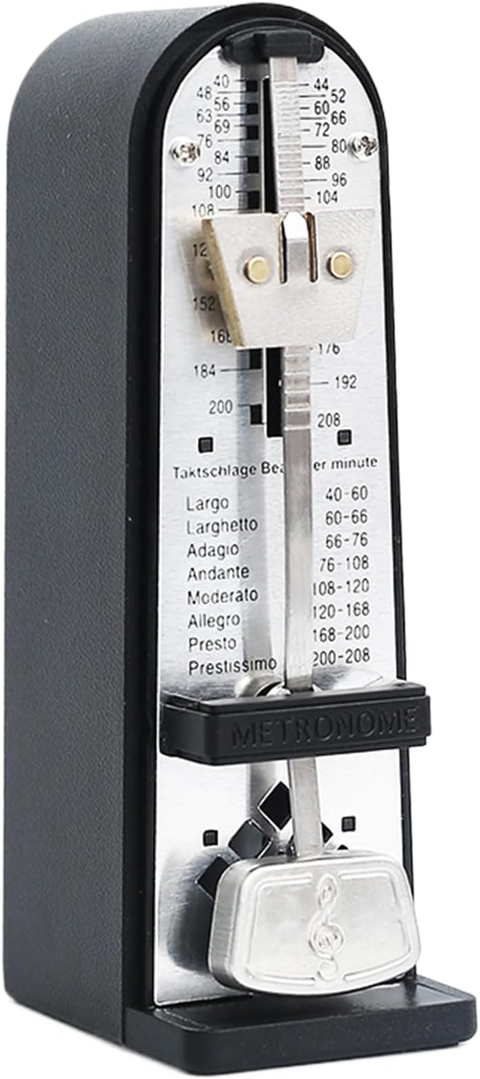 Piano Mechanical Metronome – 4.33 Inches PC Metal Timer | Adjustable Device – 40 To 208 BPM Precision Beat Control Ideal For Piano Violin Guitar Practice Classroom And Music Lessons