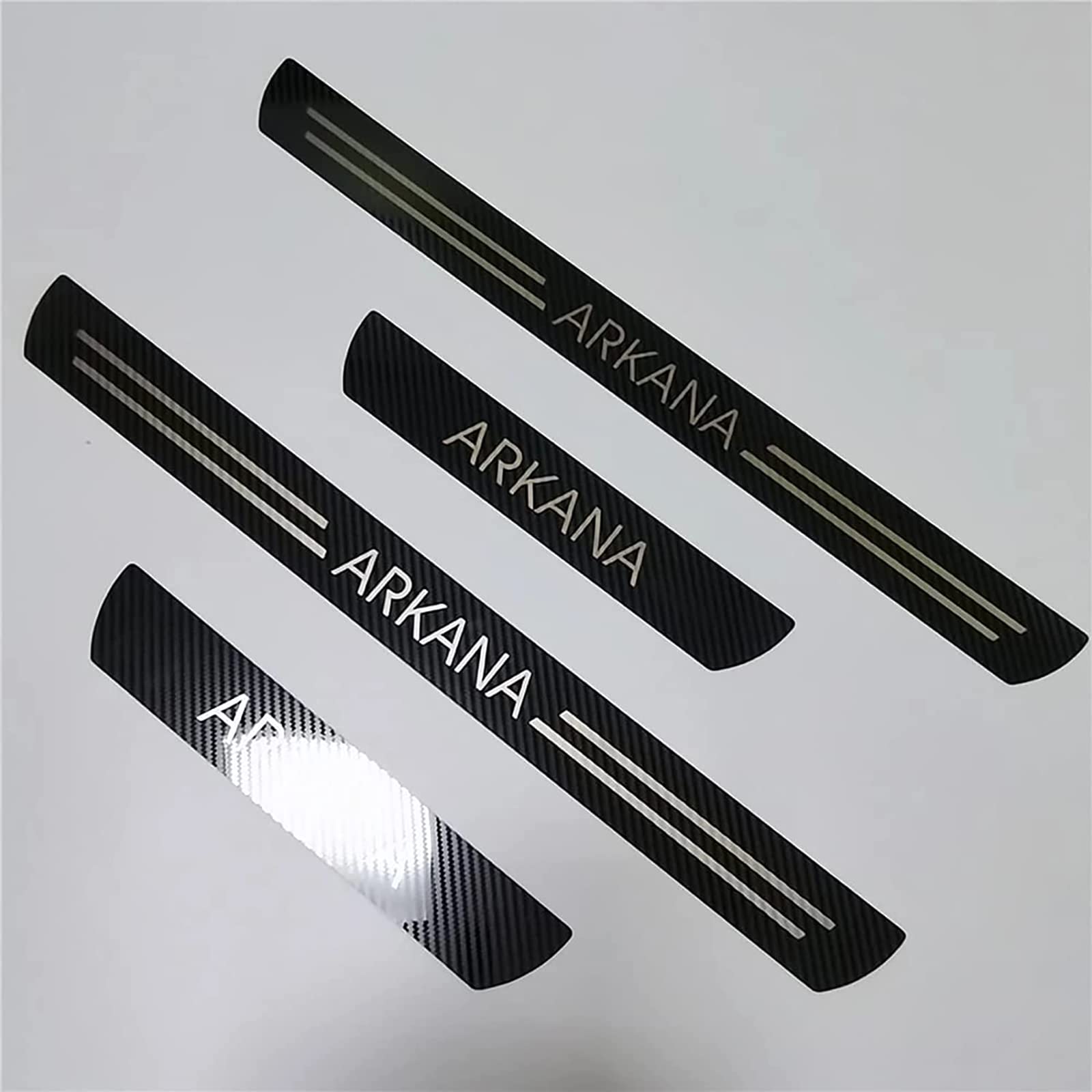 EAGLEG 4 Piezas Protector de Umbral de Puerta de Coche para REN-Ault ARKANA XM3 2019 2020 2021, Ajuste del Umbral del Pedal de Desgaste Placa de Protección Accesorios, Acero Inoxidable,Black