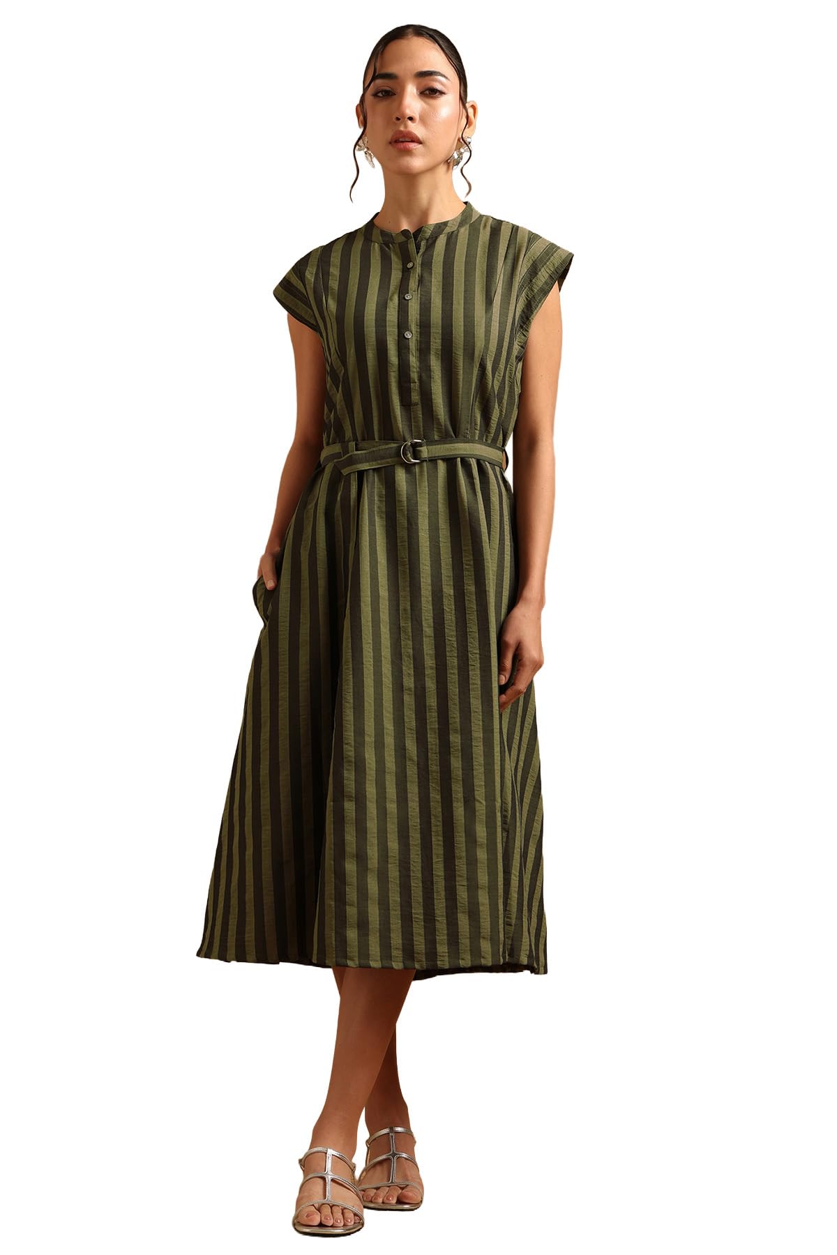 soch Womens Viscose Blend Digital Print Stripes Dress-picture-11