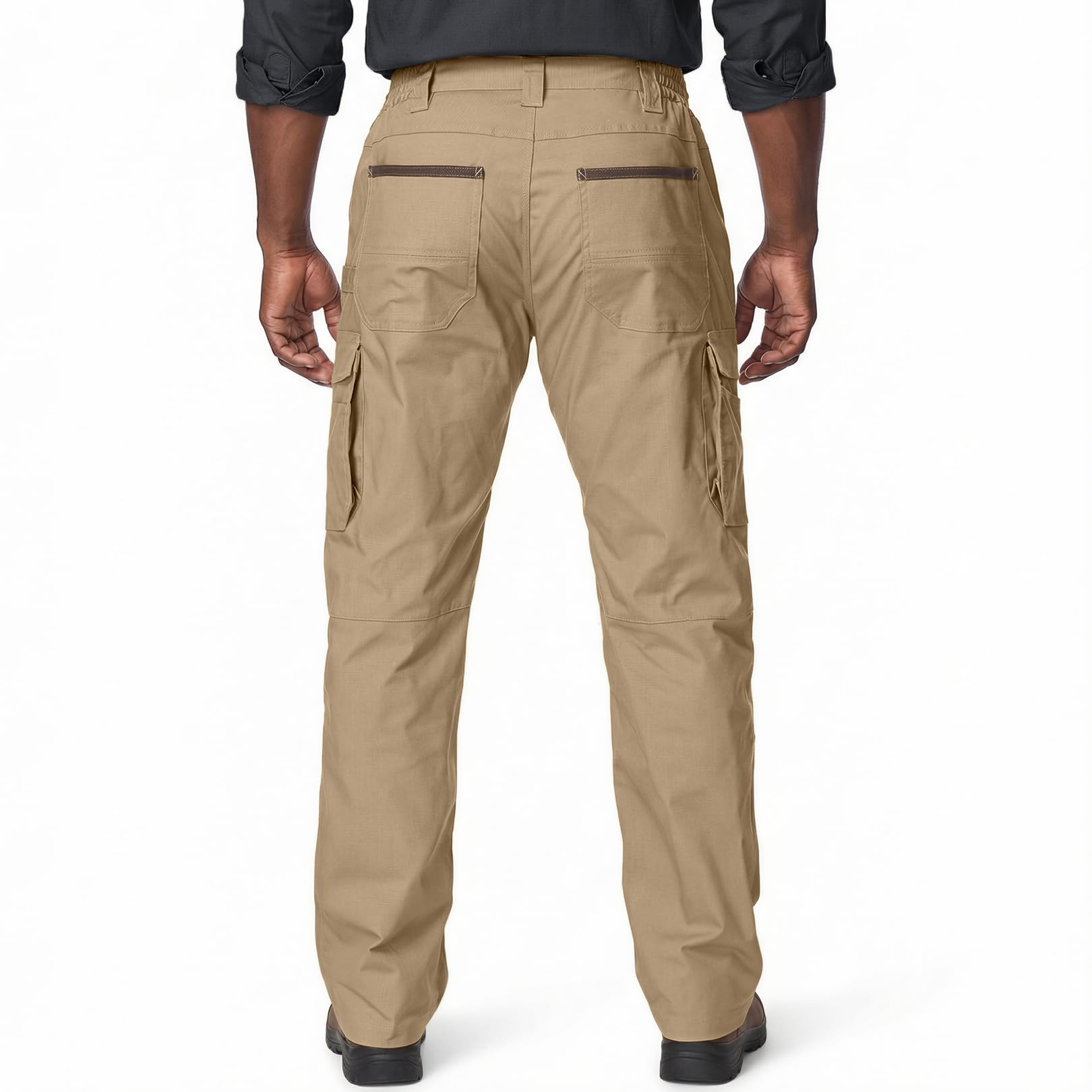 Pantaloni tattici da trekking da uomo, resistenti all'acqua, ripstop, pantaloni cargo con 11 tasche, pantaloni flessibili elasticizzati, leggeri, da lavoro, combattimento, attività all'aperto