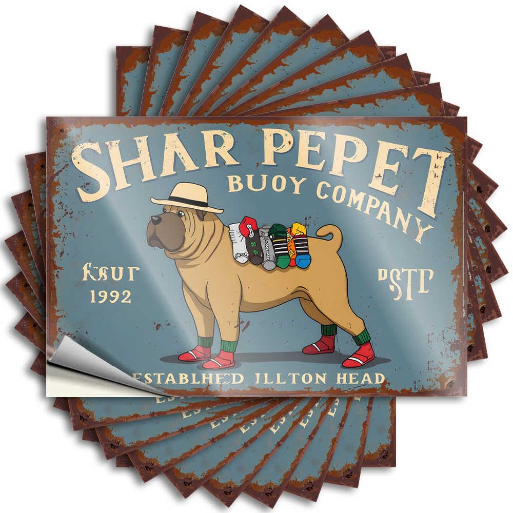 Bumper Coastal Spring Waterproof - Shar-PEIS in Socks: The Buoy Company's Quirky Fashion Line Tumbler Self Adhesive Decal for Beer Use(6X9CM)