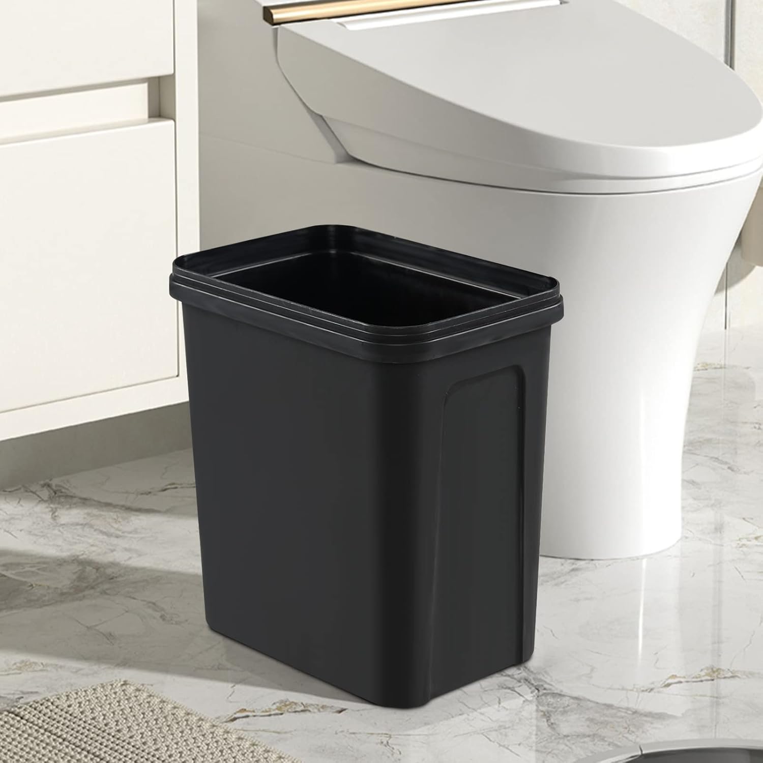 Esdiplot 1.8 Gallon 4 Packs Small Trash Can Recycling Bin, Slim Wastebasket Garbage Container Bin, Fits Under Desk/Sink, Black