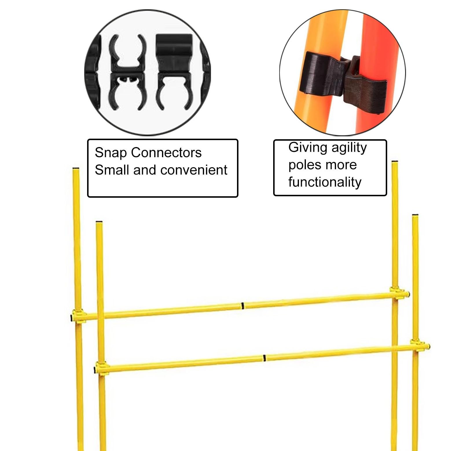 SRNSAEB Slalom Stöcke 4 Stück tragbare Fußballplatz-Eckfahnen mit Tragetasche, Multifunktionale, gut sichtbare Agility-Stöcke Mit Clips und Metallspikes for das Training (Color : Yellow)