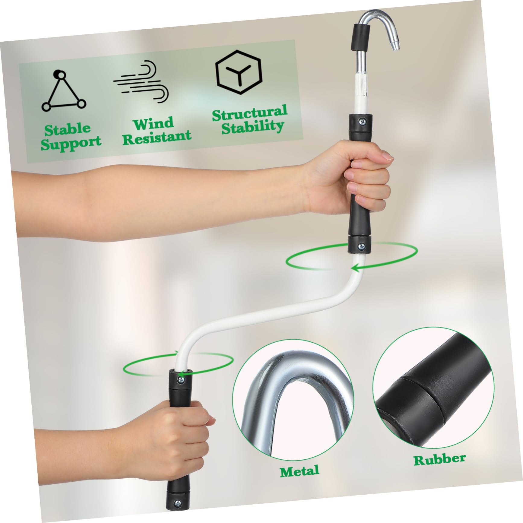 BESTonZON Manivela Toldo Manual Diseño Ergonómico y Mango de Goma para Toldos Retráctiles de Uso Exterior en Terrazas y Refugios Lluvia