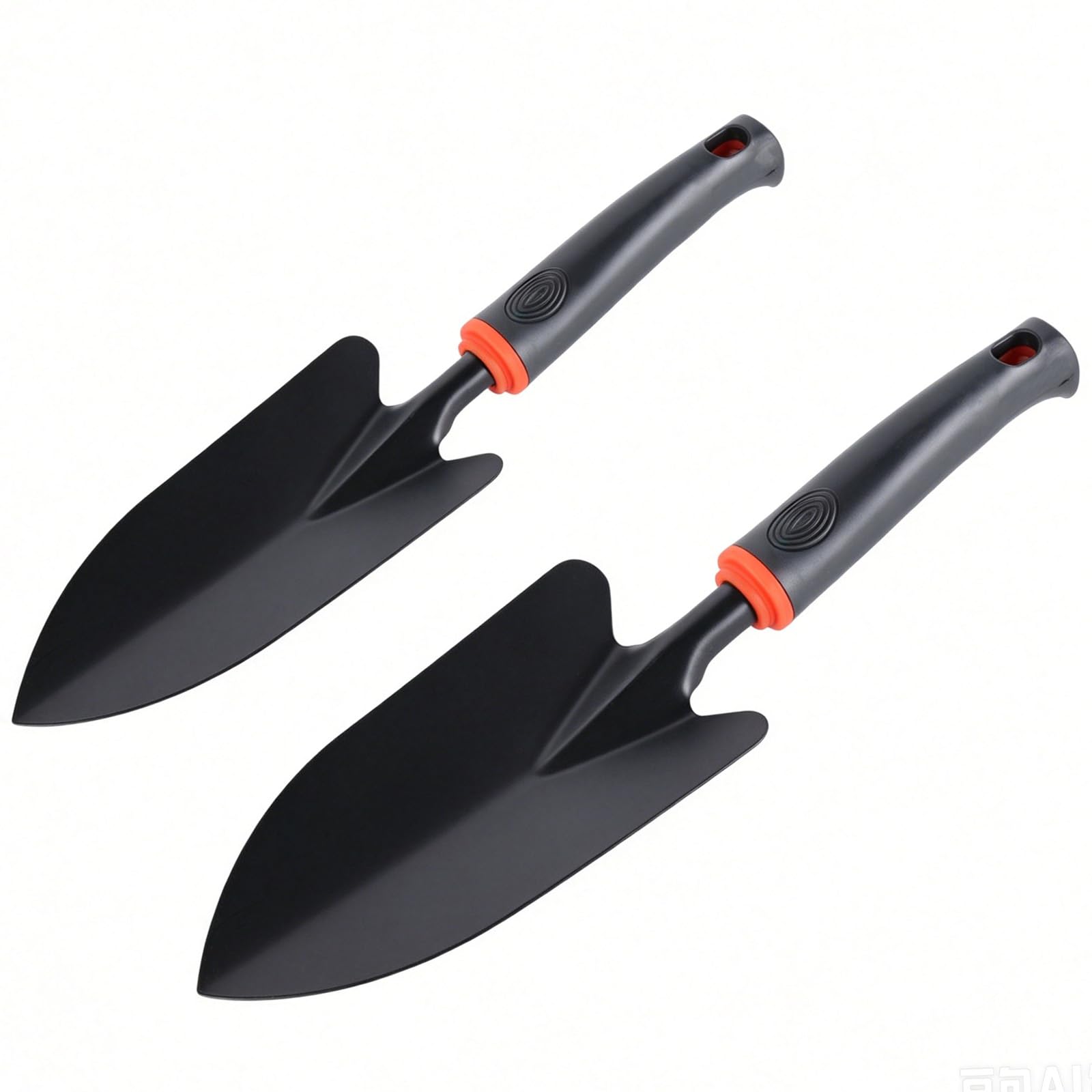 Garden Trowel 2 Pcs Black Wide Hand Shovel (31 x 8.5 cm) x1 and Narrow Planting Trowel (31 x 6 cm) x1 Small Garden Shovel for Digging, Planting, Measure, Transplanting