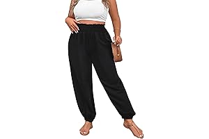 Verdusa Women's Plus Size Casual Paperbag Waist Jogger Carrot Pants - Stylish...