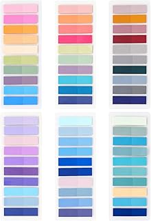 Qufiiry 1200 Pcs Sticky Notes Tabs, Pack of 6 Page Tabs Sticky, Removable Book Tabs, Annotation Tabs, Page Markers for Binders, Books, Paper, Reading Notes, Classify Files