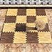 LaFamille Wood Grain Floor Mat Foam Interlocking Puzzle Wood Mat for Kids, Gym, Basement 1'x1' with Borders (9 Tiles (9 Sq ft), Light)