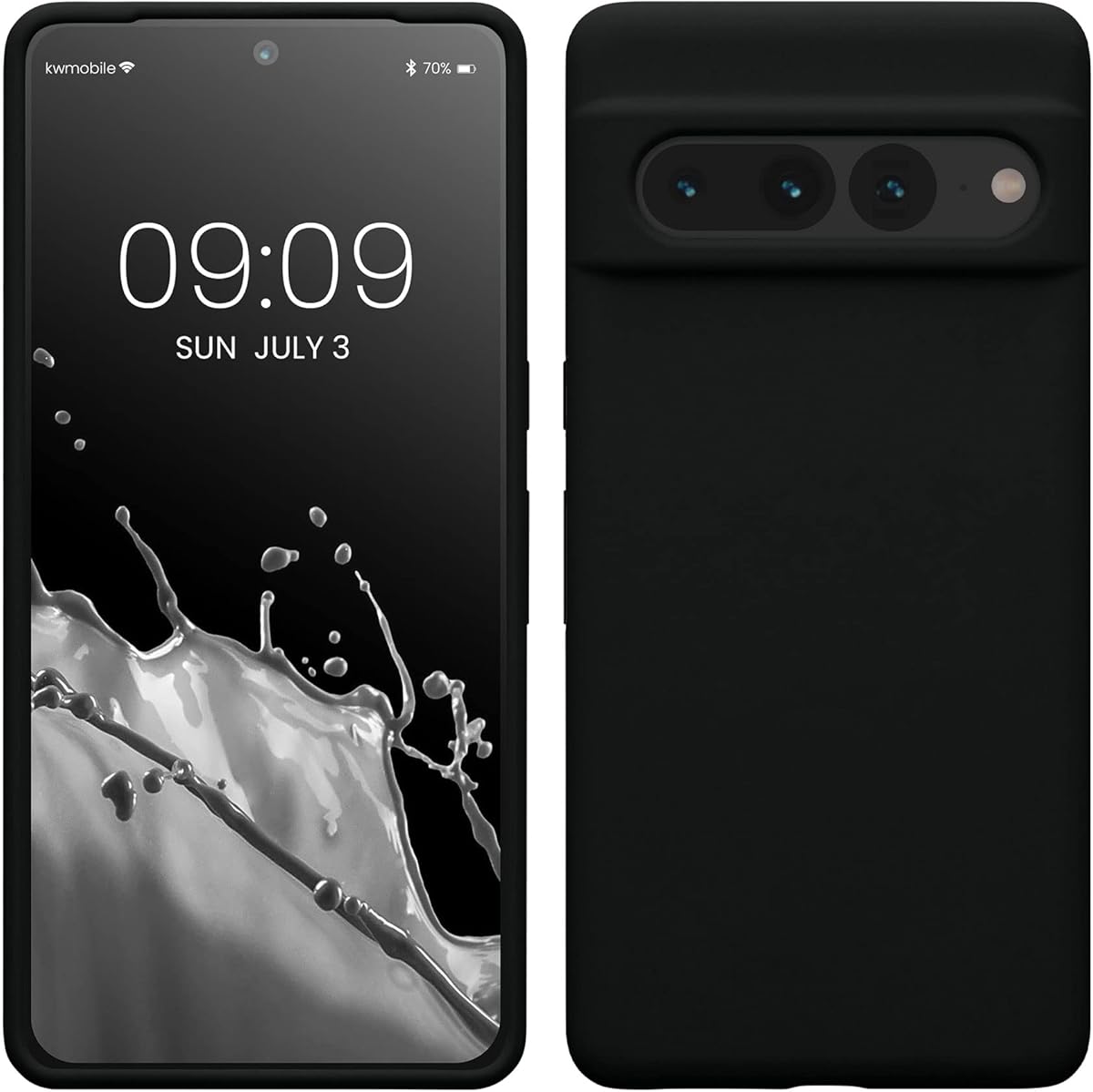 kwmobile Case Compatible with Google Pixel 7 Pro Case - TPU Silicone Phone Cover with Soft Finish - Black