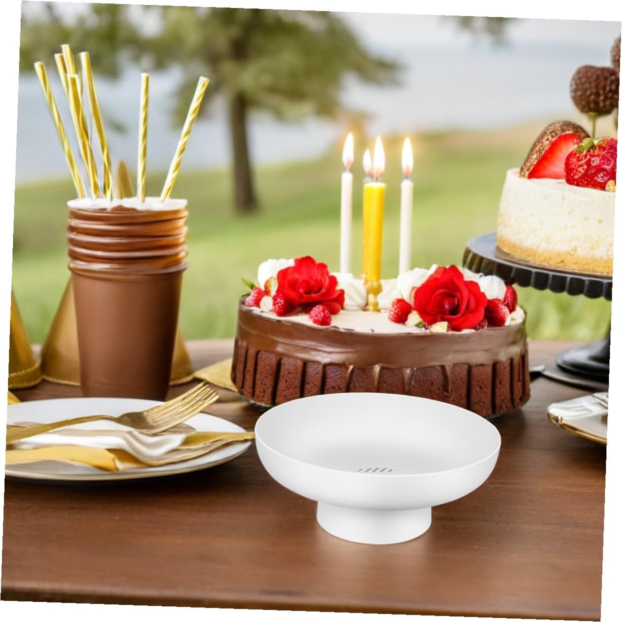 Mipcase 2pcs White Footed Fruit Bowls Multifunctional Small Appetizer Serving Bowls Decorative Pedestal Dessert Display Dish for Kitchen Counter and Tabletop