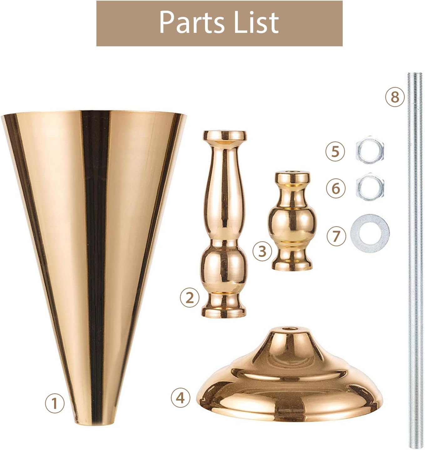 Sziqiqi Trumpet Vase Floral Centerpiece Riser Stand for Wedding Reception Centerpieces Party Event Anniversary Birthday Decoration Flower Arrangement Pack of 10, Rose Gold 16.5in