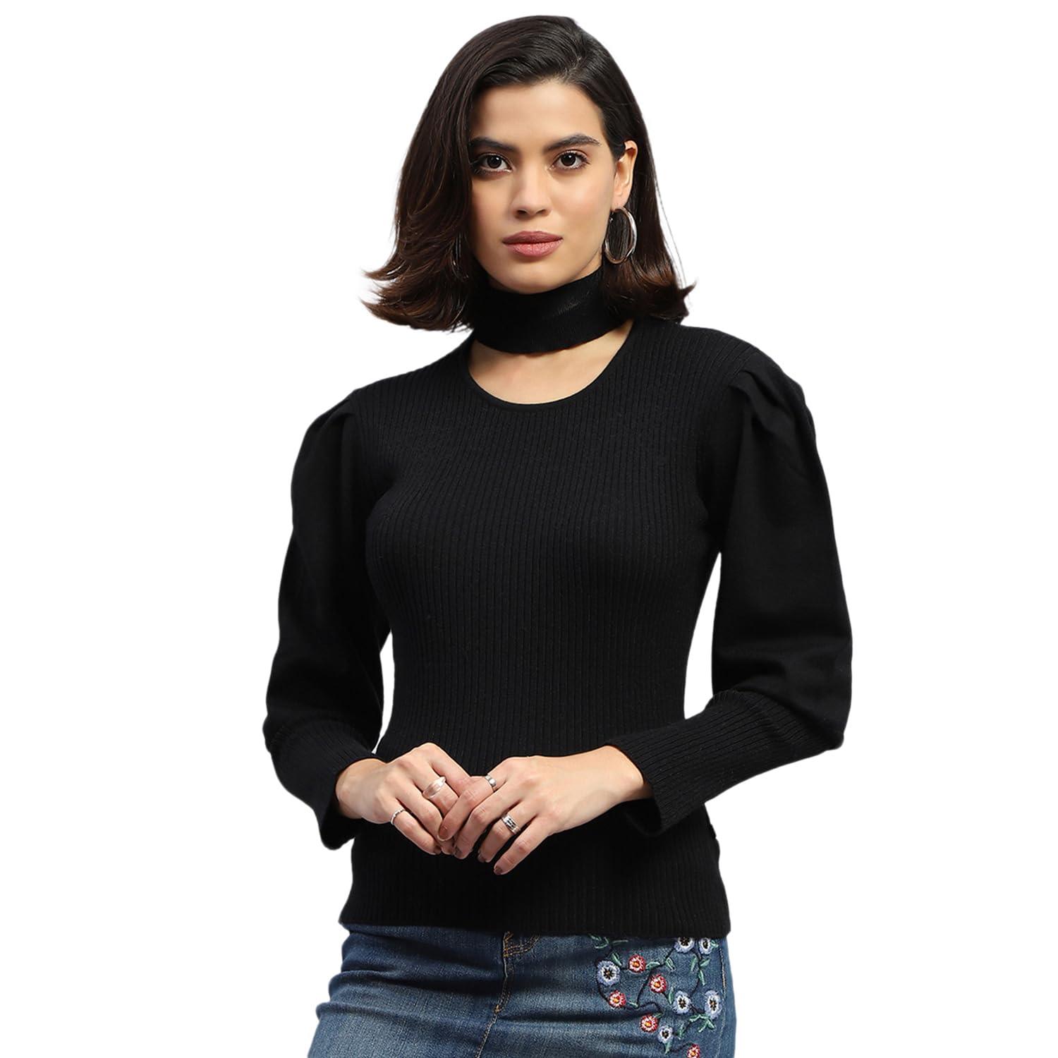 monte carlo Womens Self Design Round Neck Full Sleeve Sweater (1243714TP)-picture-53