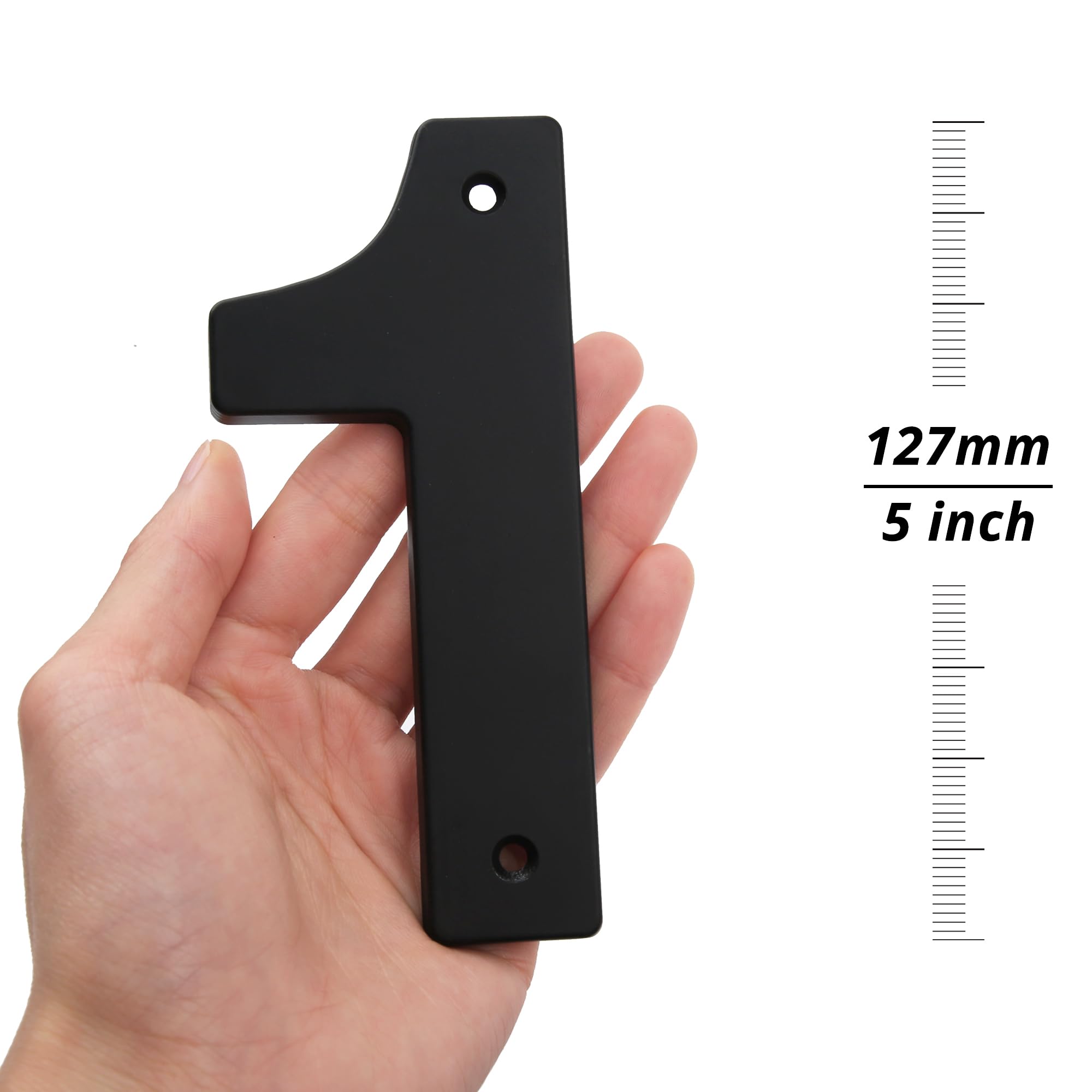 HASWARE Floating House Number Sign for Home - 5 Inch Modern Numerous Easy DIY Installation for Post Street (Black, 1) - Image 2