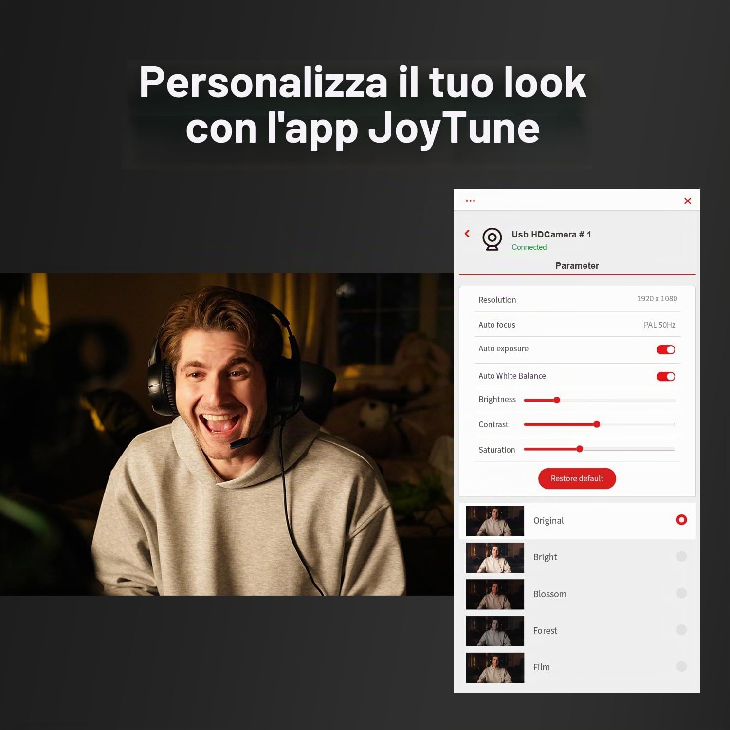 JOYUSING FlexCam10 4K Eye Contact Webcam per PC, 4 modalità in 1, Webcam con microfono, autofocus PDAF, 2 microfoni con cancellazione del rumore, FOV 79°, per conferenze, streaming, zoom FaceTime/Team