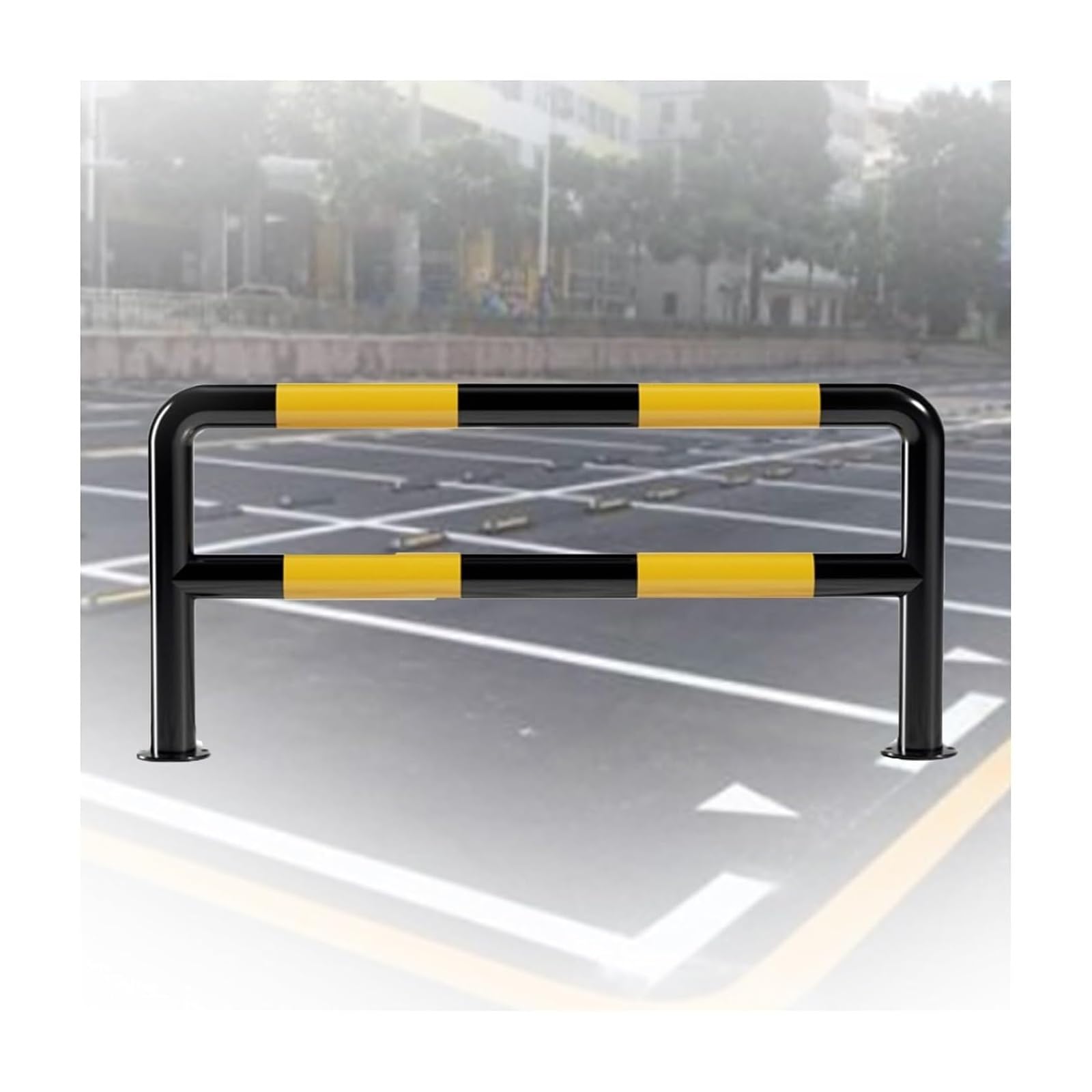 GTHTUHFD U Shape Security Bollards Double Layer Car Blocker & Traffic Warning Posts For Driveway,130X60X0.2Cm