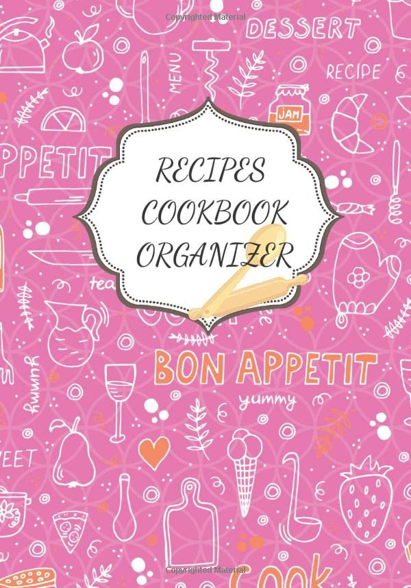 RECIPES COOKBOOK: My Favorite Recipes | Blank recipes books to Write In | Collect the Recipes You Love in Your Own Custom Cookbook with Blank Recipe ... Pink Geometric Circles Pattern Background)