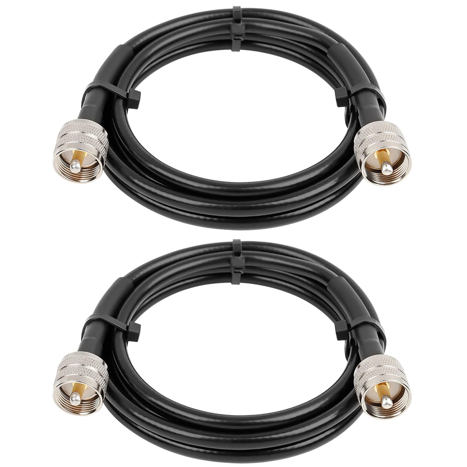 MOOKEERF RG8x PL259 kabel rozruchowy, 2 sztuki, 1,8 m, kabel koncentryczny CB 50 Ohm, UHF PL259, męski, niskostratny, do radia CB, radia AMM, radia VHF, miernika SWR, analizatora anteny