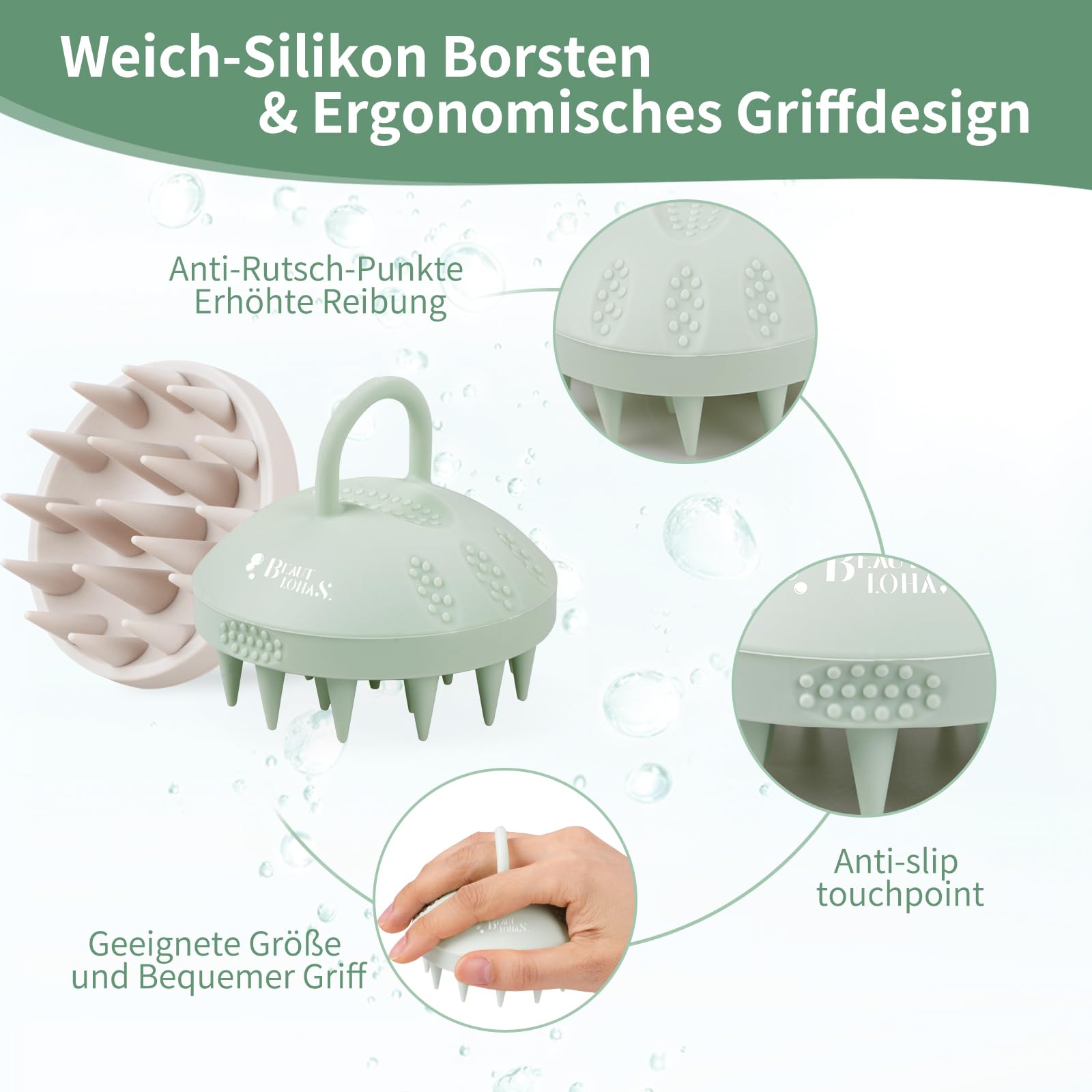 Scalp Massager - SHINLEA Shampoo Brush For Clean, Silicone Double-Side Hair H... | UK - View #5