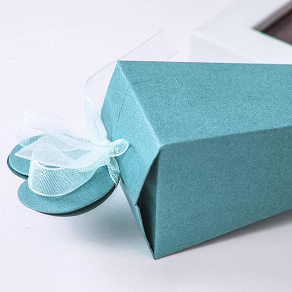 100 Pz Coni Portariso Carta Ondulata - Coni Portaconfetti con Nastri per Bomboniere - Ideale per Matrimonio, Comunione, Battesimo, Compleanno, Nascita e Laurea - 2