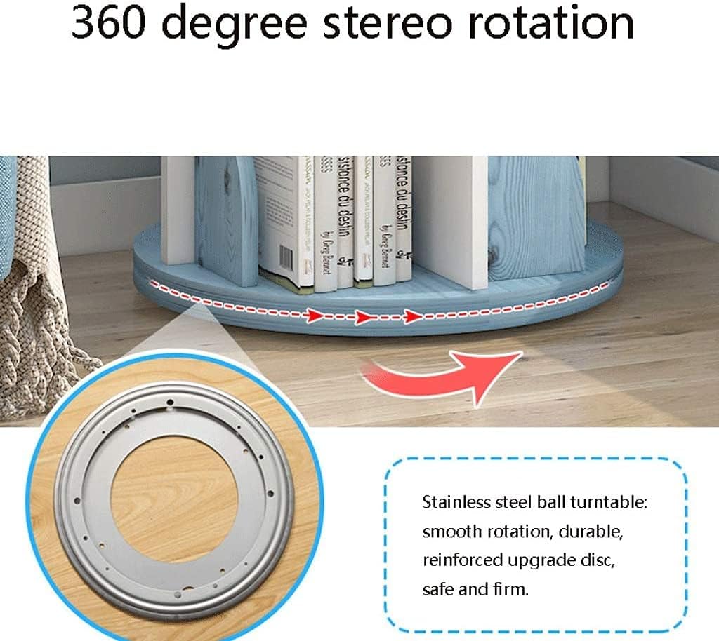 本棚 本箱 360度回転する本棚省スペースの本棚棚、床の学生用収納棚、自立型の本38.5x15.7インチ カラーボックス 書架 (C