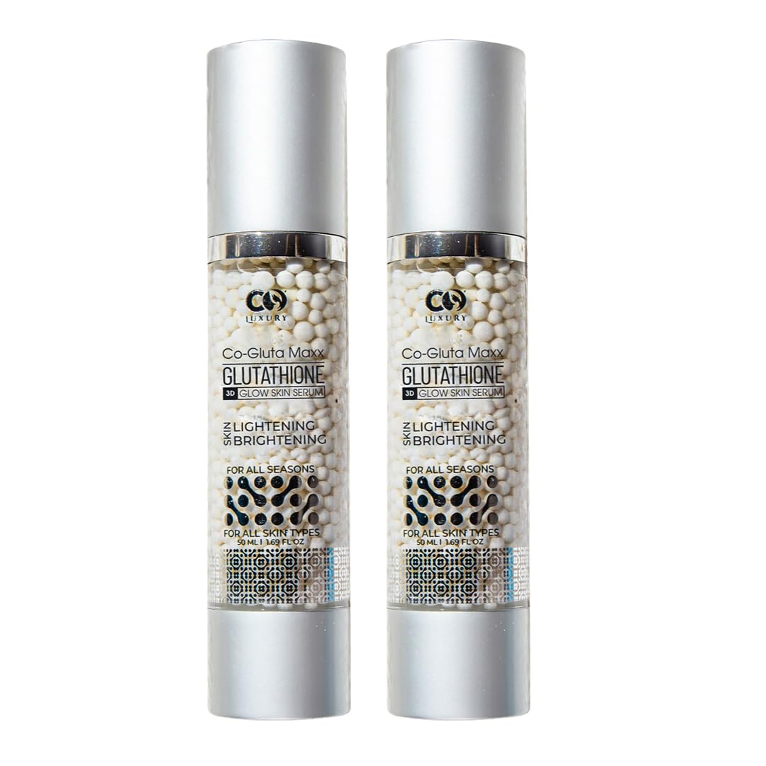 CO LUXURY Glutathione Face Serum 3D Glow | Dermatologist Recommended | Reduce Acne, Dark Spots, Tanning & Pigmentation | Skin Brightening Serum - 50ml (Pack of 2)