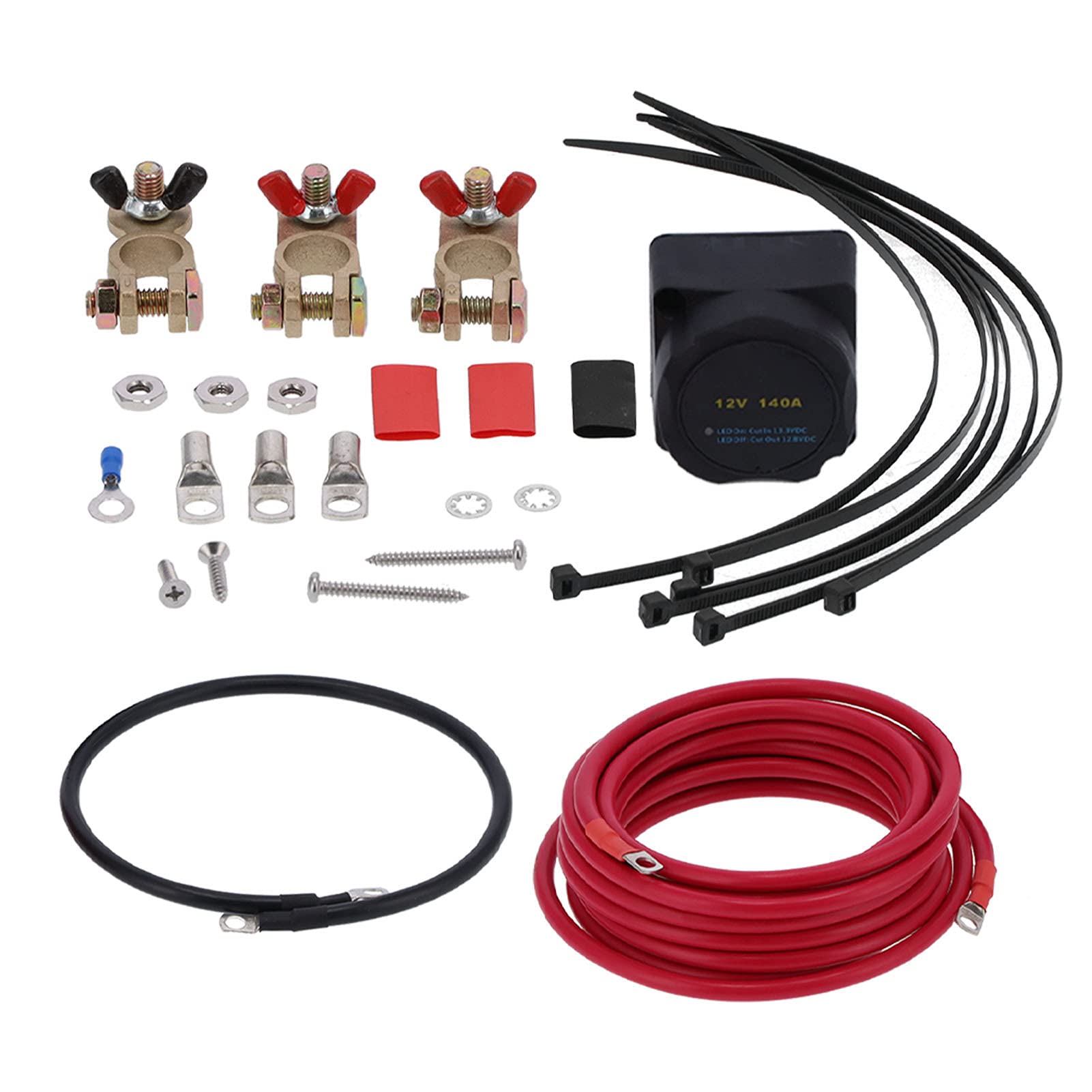 Jeanoko Kit Isolatore Batteria Intelligente Impermeabile con relè di Tensione per Veicoli Fuoristrada per Impieghi Gravosi 12V 140A