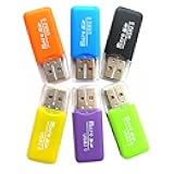 VizGiz 6 Pack Micro SD Card Reader SDXC TF USB 2.0 T-Flash MicroSD TransFlash Memory Card Reader Adapter Writer Mini Ice Cool for Android Phone Camera PDA MP3 MP4 PC Mac Tablet TV Box