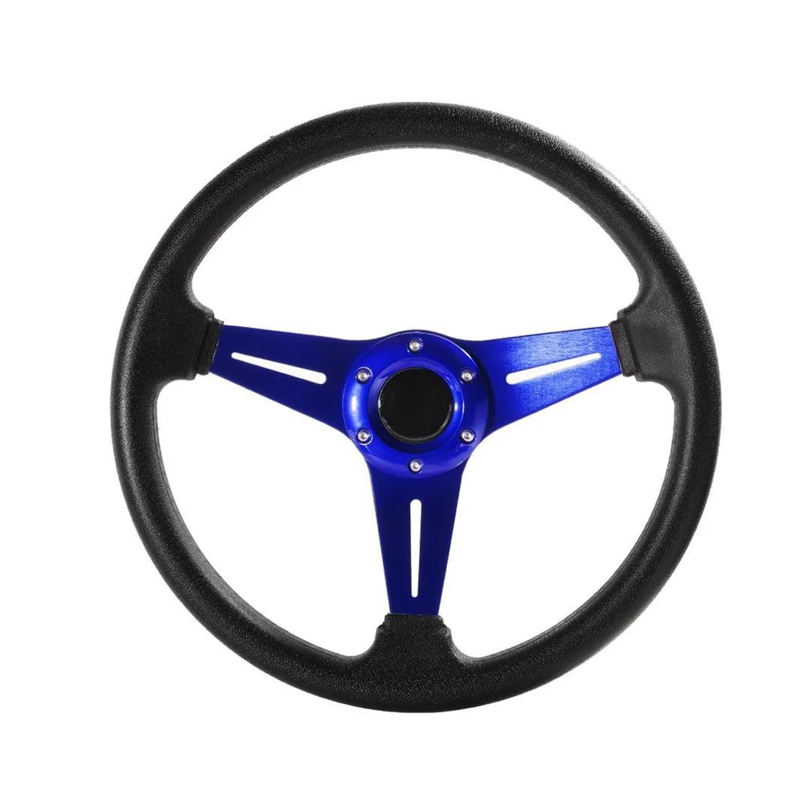 Rutschfestes Lenkrad 350mm 14 Zoll Drift Simulation Rennspiel Sport Lenkrad Für Universal(BLAU)