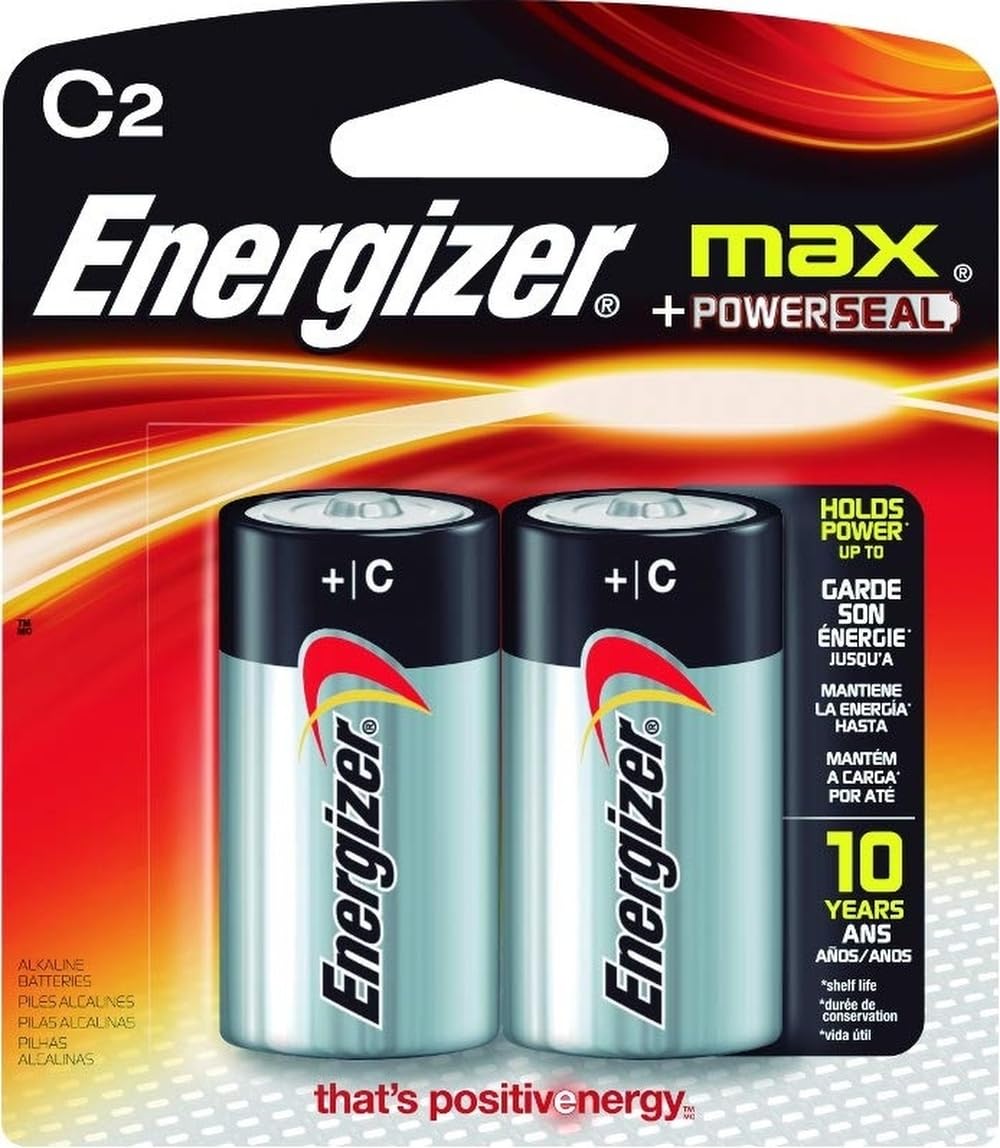 2-Pack Energizer MAX C Alkaline Batteries